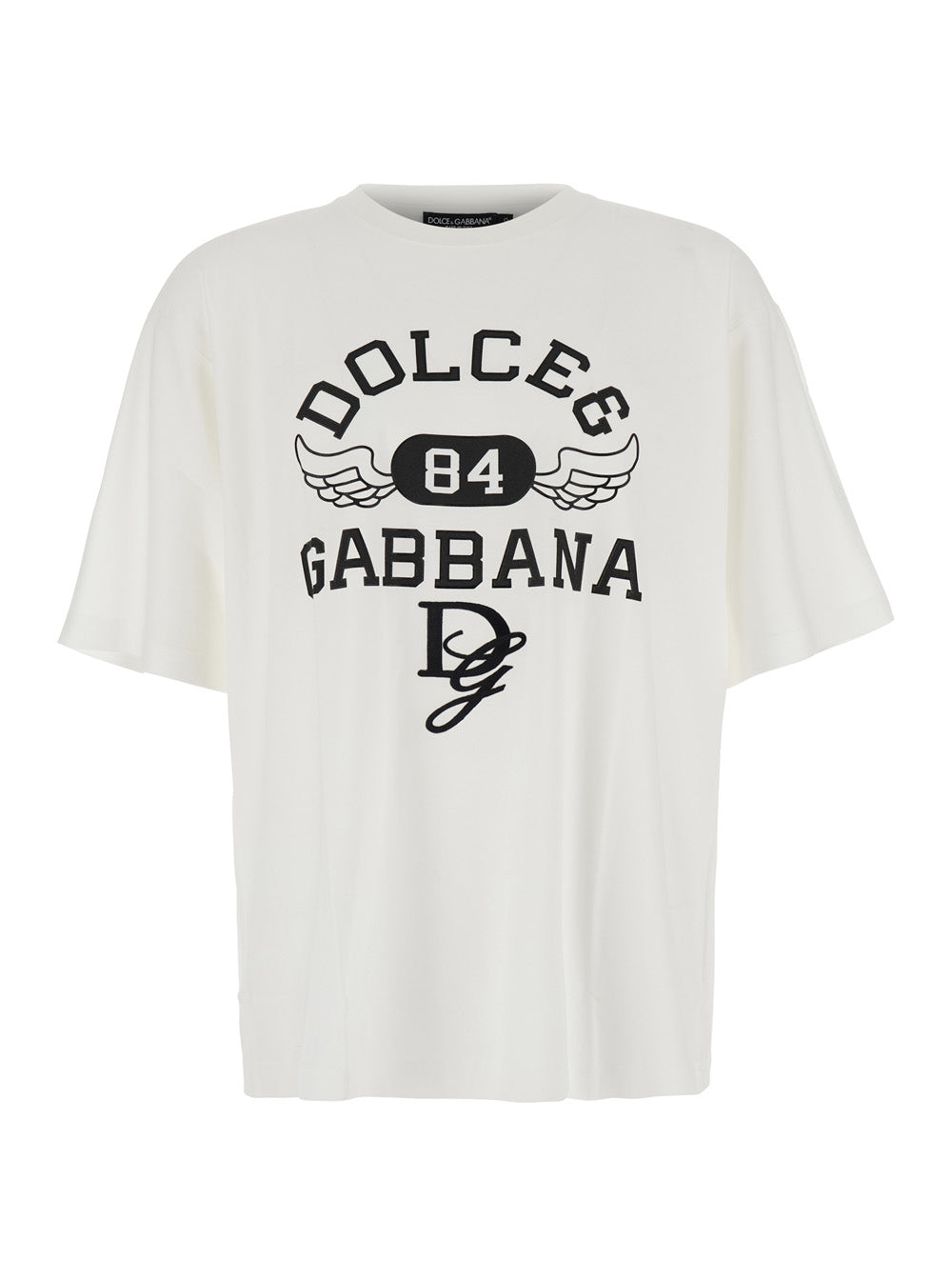 Dolce & Gabbana Men White Oversize T-Shirt With Maxi Logo On The Front In Cotton Man DOLCE & GABBANA