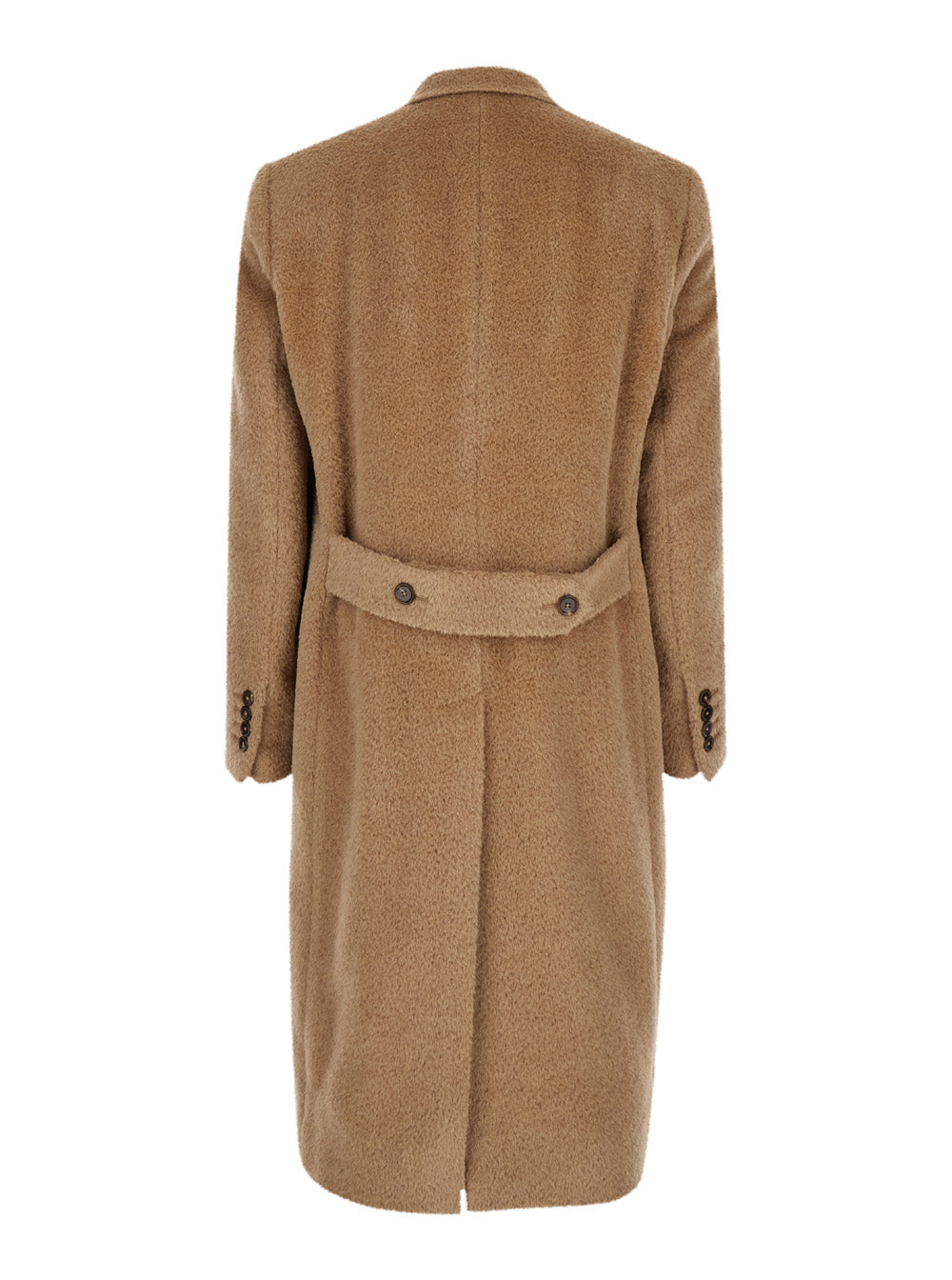 Dolce & Gabbana Men Beige Double-Breasted Coat With Peak Revers In Wool Blend Man