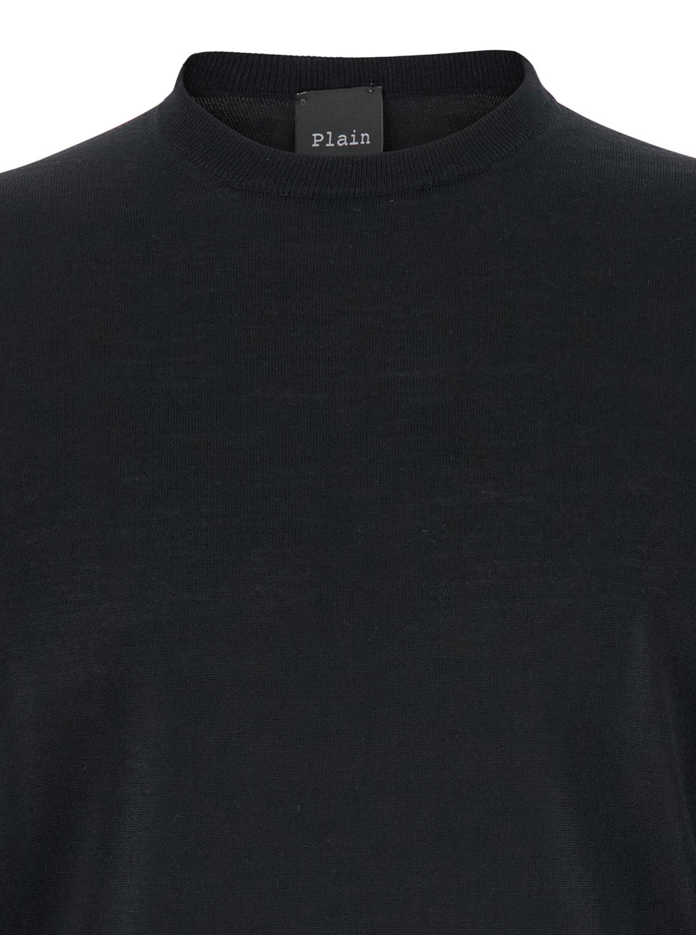 Leplain Men Crew Neck Sweater With Long Sleeves And Ribbed Finishes In Black Wool For Men LEPLAIN