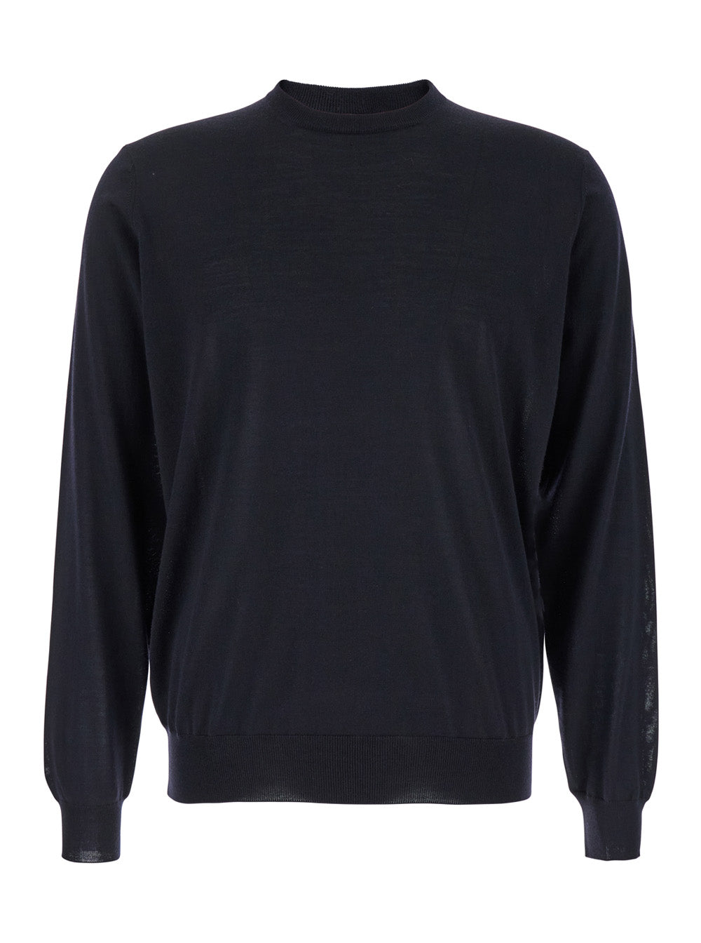 Leplain Men Crewneck Sweater With Long Sleeves And Ribbed Finishes In Blue Wool For Men LEPLAIN