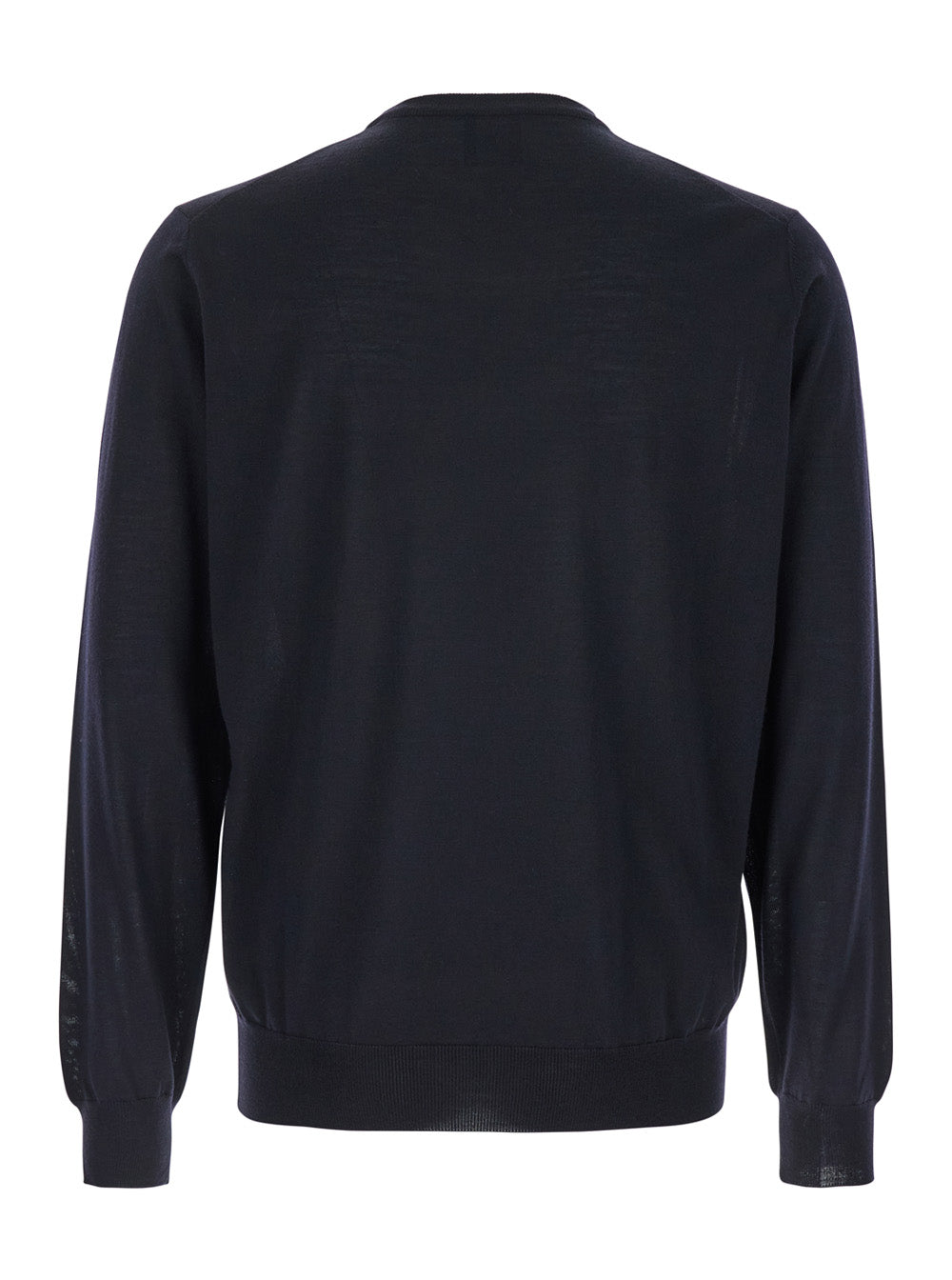 Leplain Men Crewneck Sweater With Long Sleeves And Ribbed Finishes In Blue Wool For Men LEPLAIN
