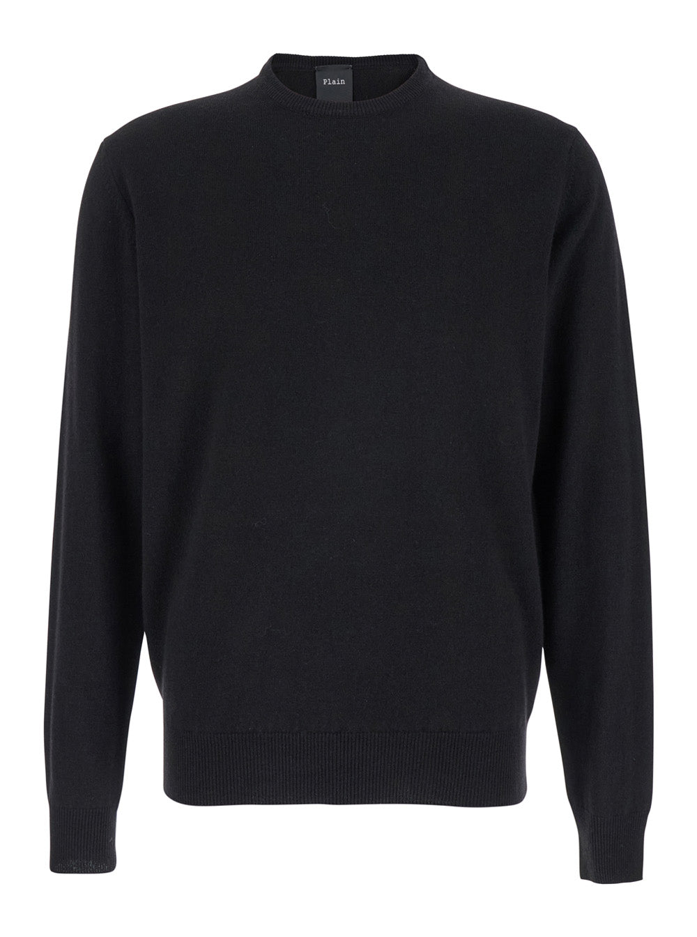 Leplain Men Crew Neck Sweater With Long Sleeves In Merino Wool And Black Silk For Men LEPLAIN