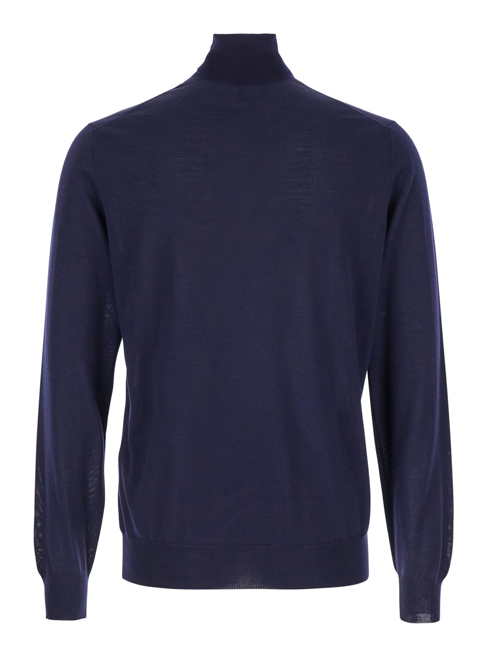 Leplain Men Turtleneck With Ribbed Details In Navy Blue For Men LEPLAIN