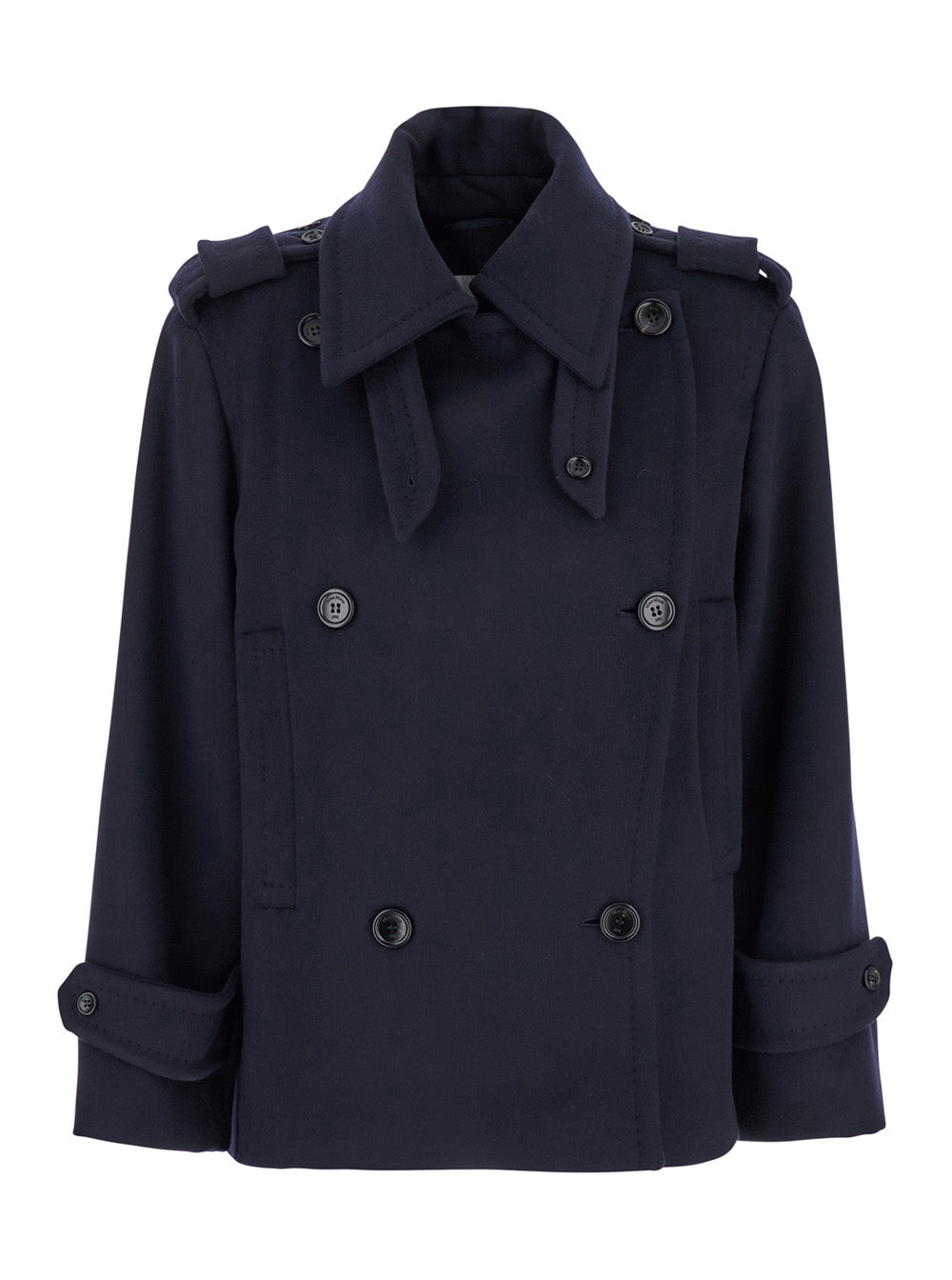 Max Mara Women 'Laveno' Blue Double Breasted Jacket With Wide Pointed Lapels In Virgin Wool Blend Woman MAX MARA