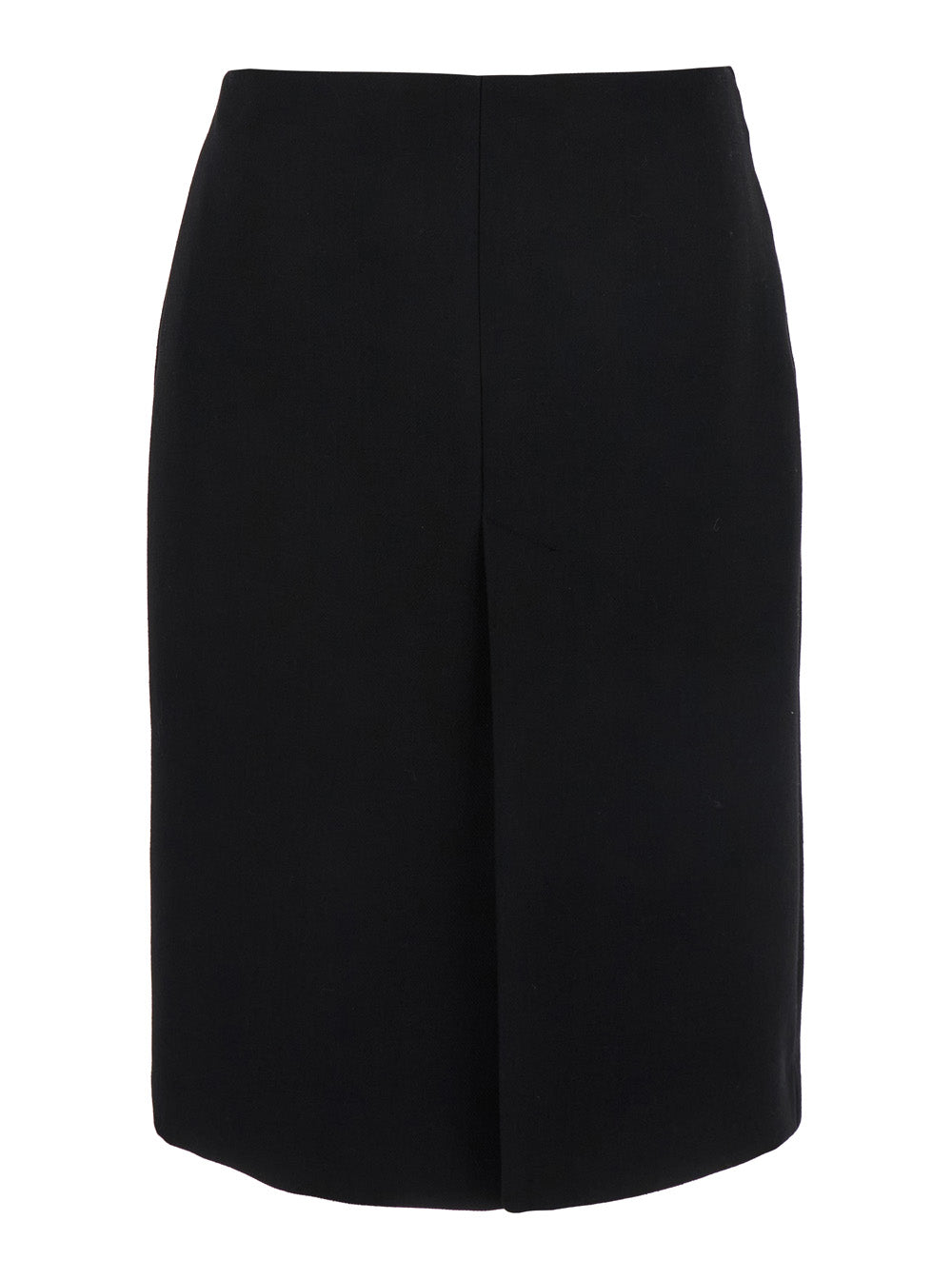 Gucci Women Black High Waist Skirt With Logo Lettering On Waist And Zip Puller In Wool Woman GUCCI