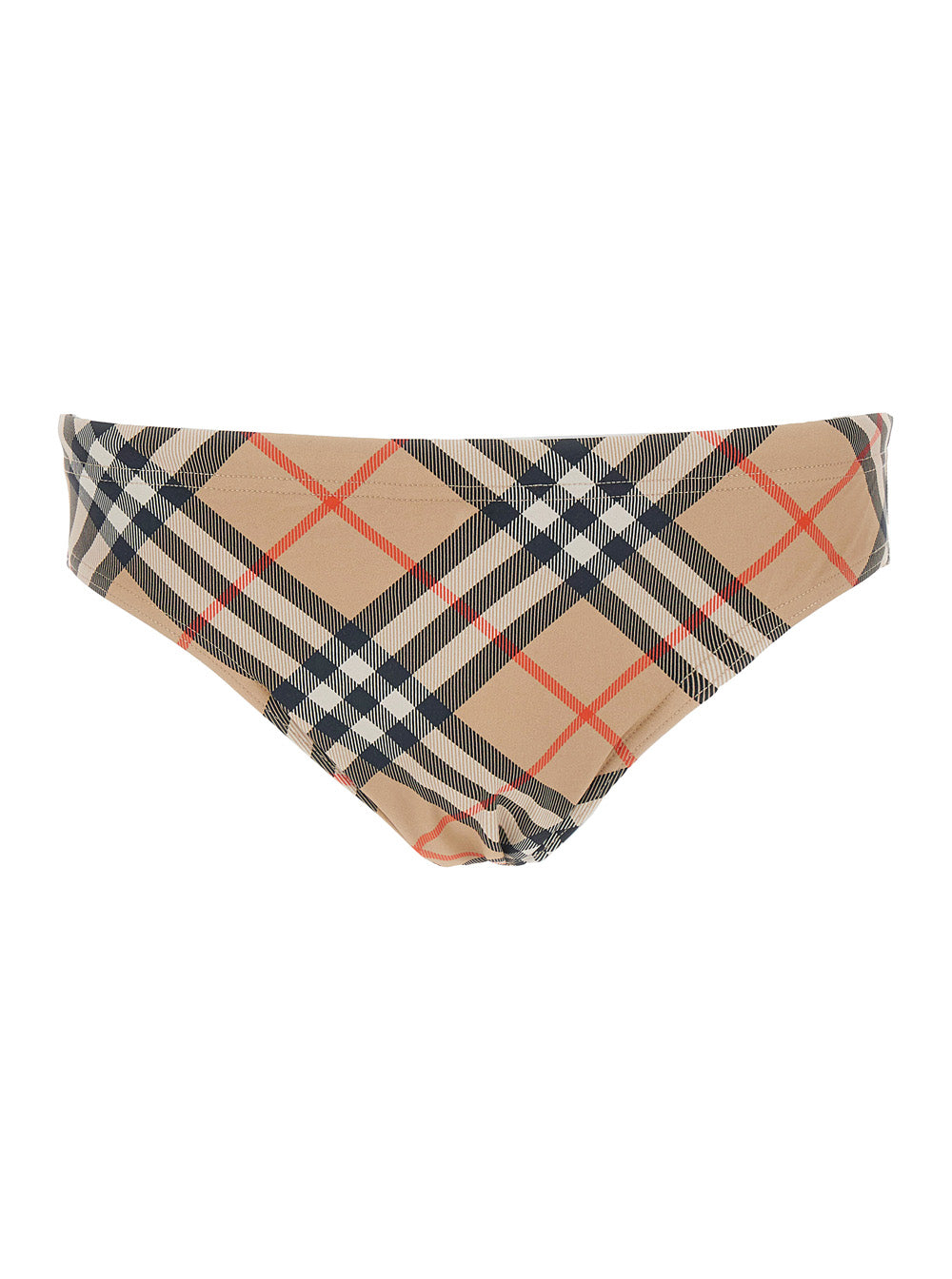 Burberry Men Beige Speedo With Check Motif In Polyamide Man BURBERRY