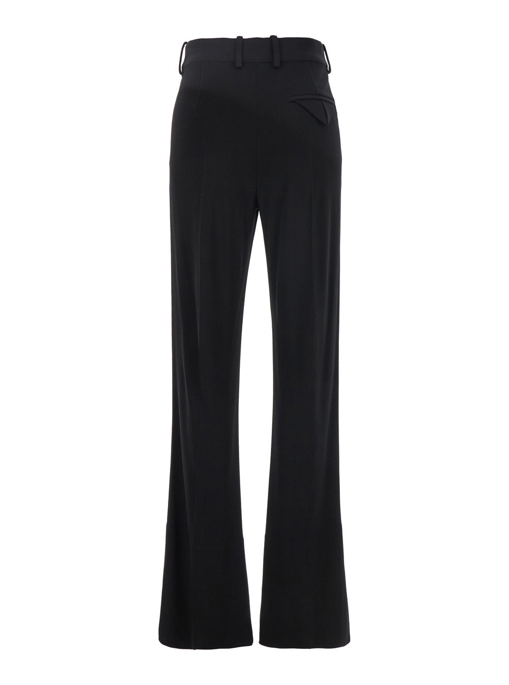 Bottega Veneta Women Black Flared Pants With Belt Loops In Viscose Blend Woman BOTTEGA VENETA