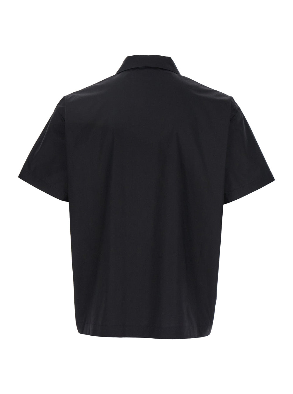 Coperni Men Black Shirt With Classic Collar And Print On The Front In Cotton Man COPERNI