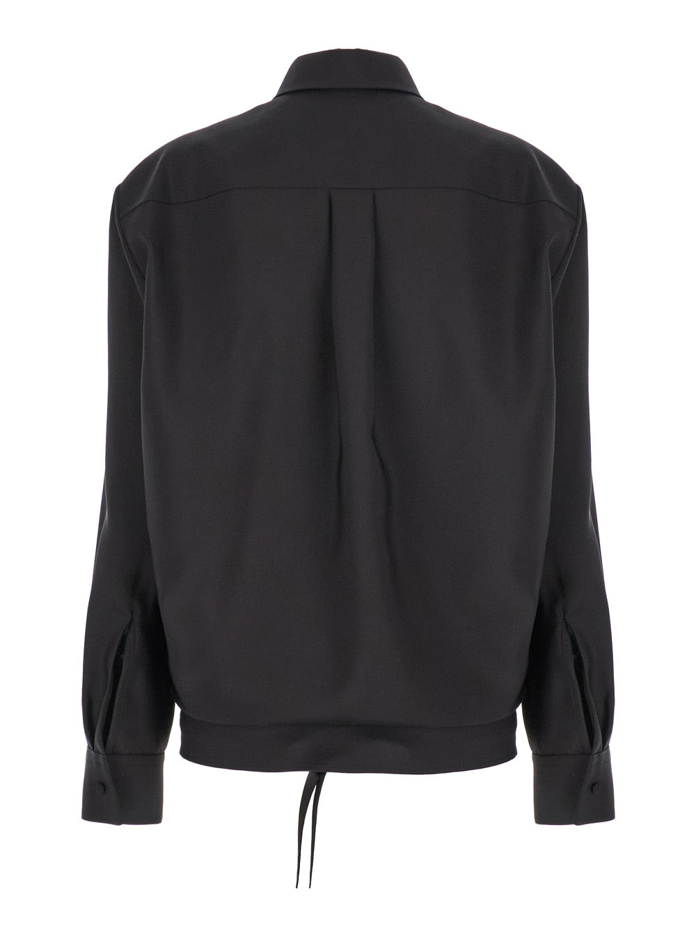 Valentino Women Black Shirt With Hidden Front Closure In Wool Blend Woman VALENTINO