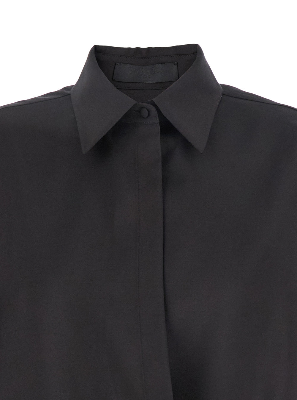 Valentino Women Black Shirt With Hidden Front Closure In Wool Blend Woman VALENTINO