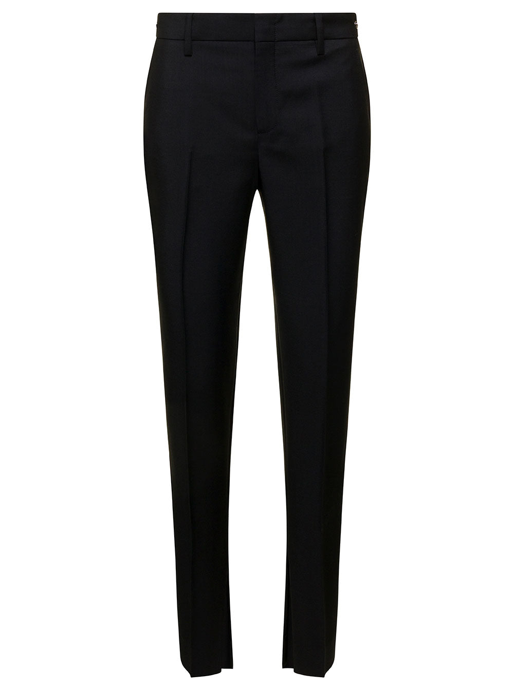 Gucci Women Black Slim Pants With Horsebit Detail In Mohair And Wool Woman GUCCI