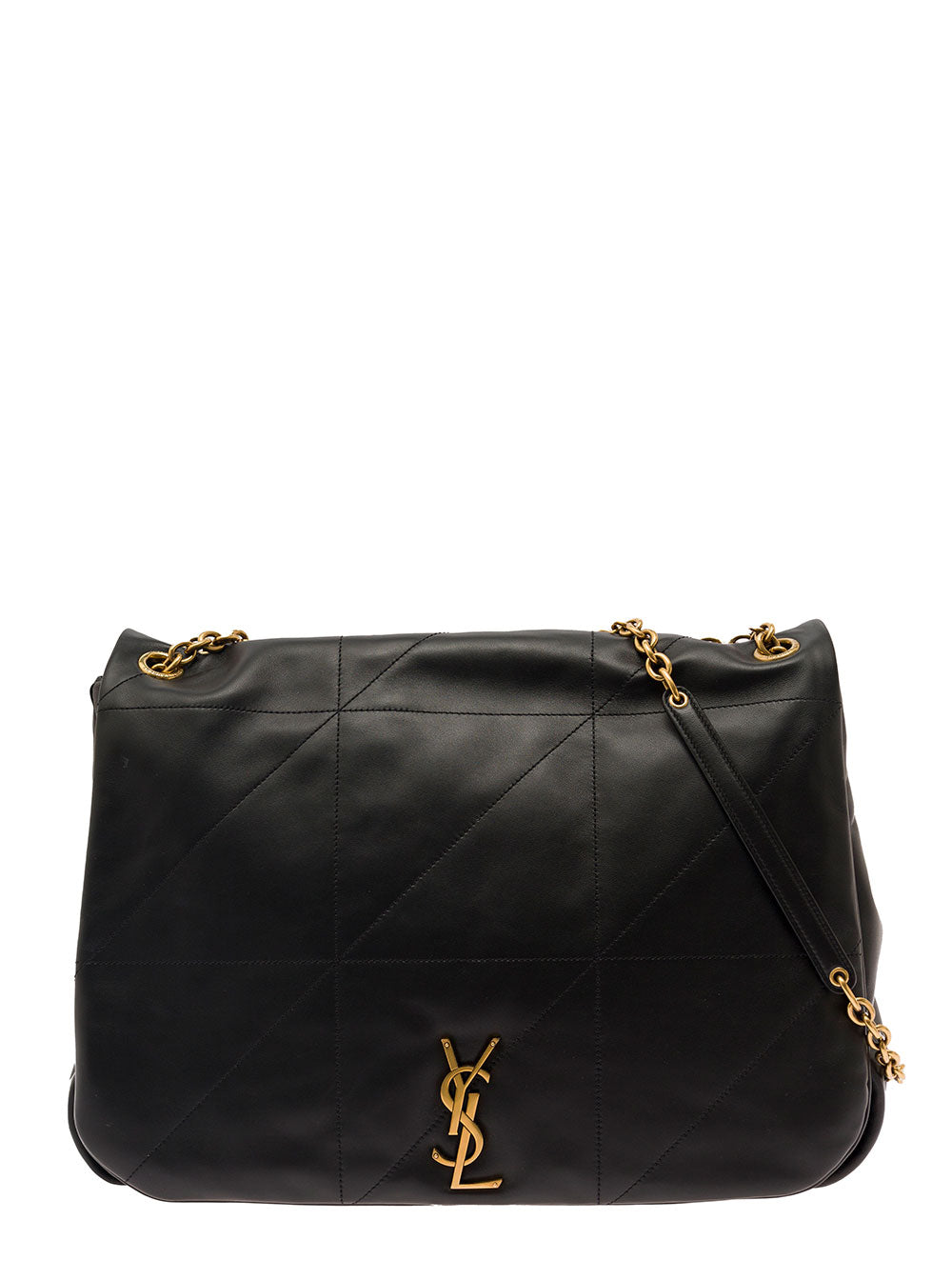 Saint Laurent Women 'Jamie 4.3' Maxi Black Shoulder Bag With Cassandre Detail In Quilted Leather Woman SAINT LAURENT