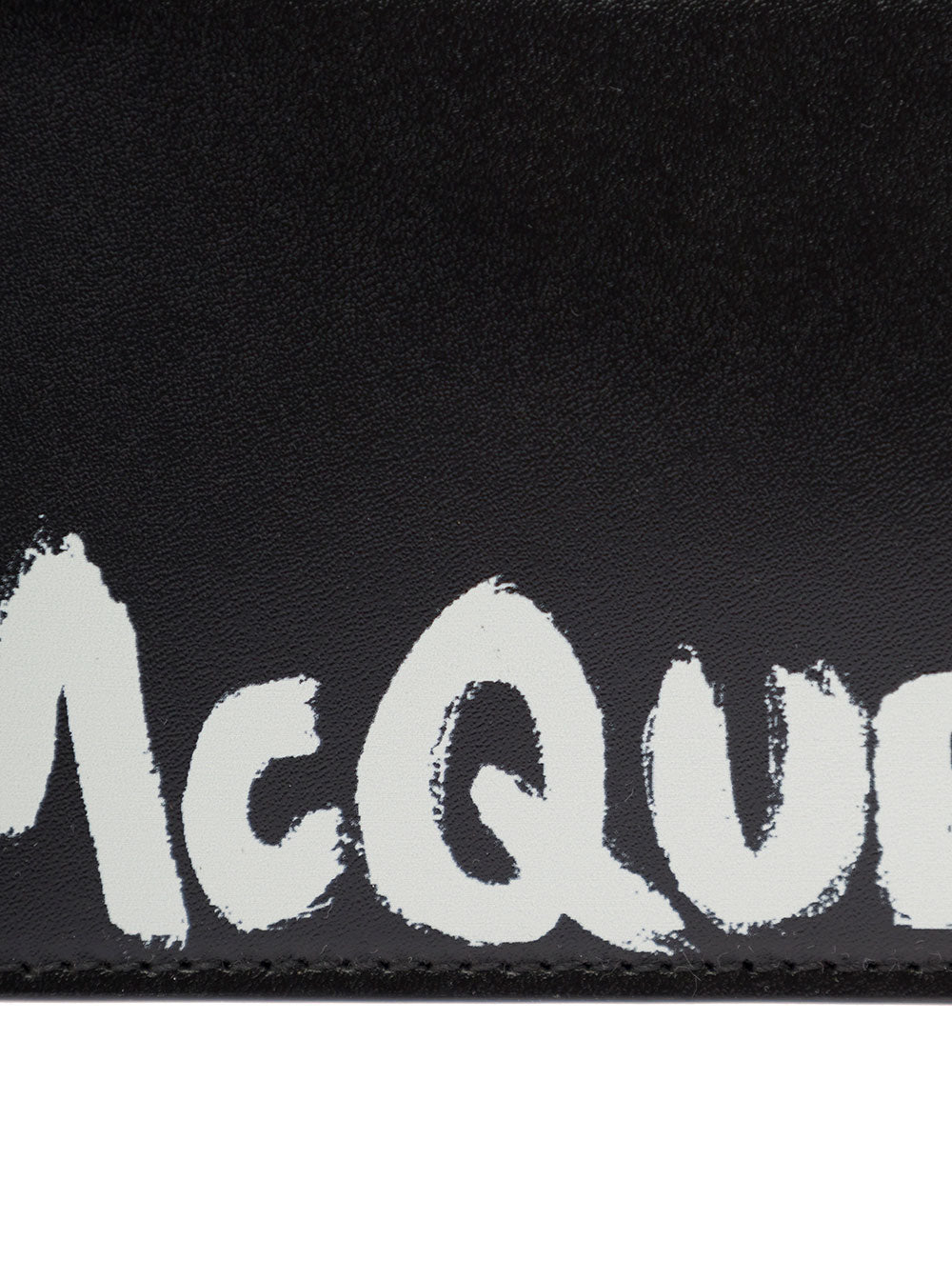 Alexander Mcqueen Men Black Card-Holder With Contrasting Graffiti Logo In Smooth Leather Man ALEXANDER MCQUEEN