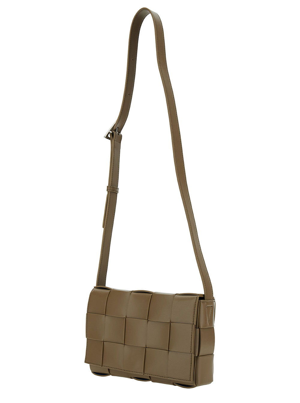 Bottega Veneta Men 'Medium Casette' Brown Crossbody Vag With Intreccio Motif In Leather Man BOTTEGA VENETA
