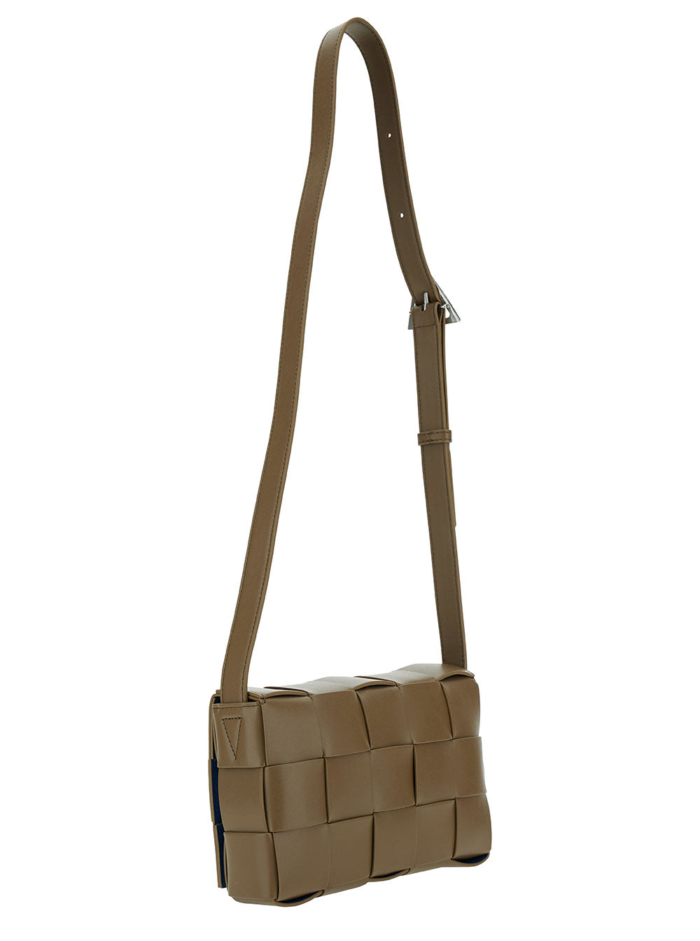 Bottega Veneta Men 'Medium Casette' Brown Crossbody Vag With Intreccio Motif In Leather Man BOTTEGA VENETA