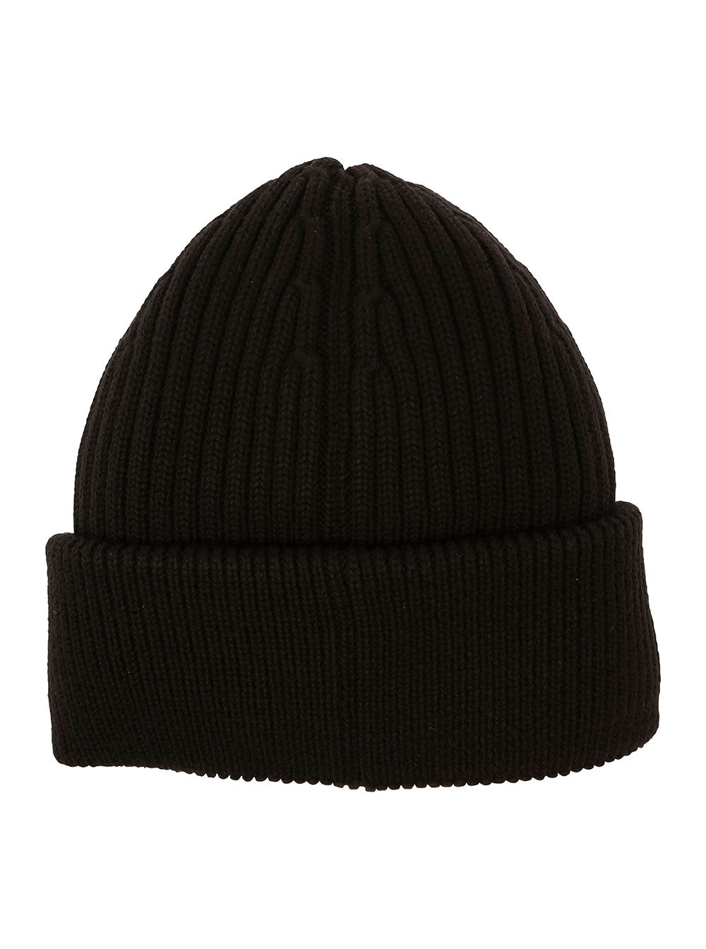 Moncler Grenoble Men Black Ribbed Beanie With Logo Patch In Wool Man MONCLER GRENOBLE