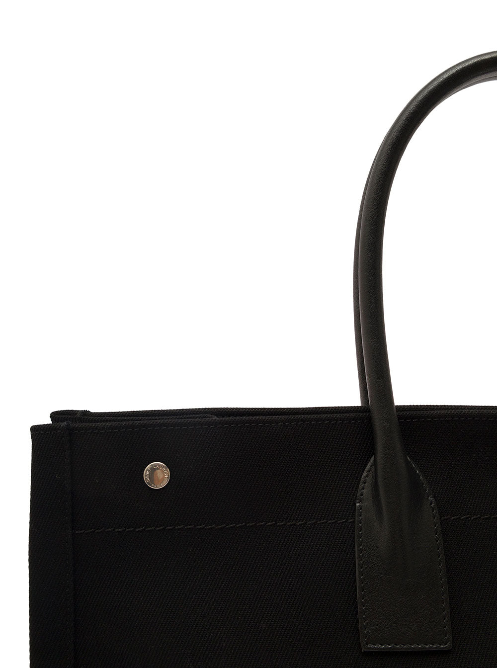 Saint Laurent Men 'Big Rive Gauche' Black Tote Bag With Contrasting Logo Print In Cotton Man SAINT LAURENT