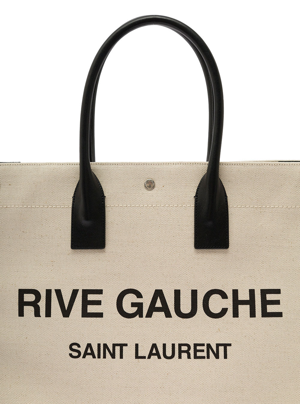 Saint Laurent Men 'Big Rive Gauche' Beige Tote Bag With Contrasting Logo Print In Cotton And Linen Man SAINT LAURENT