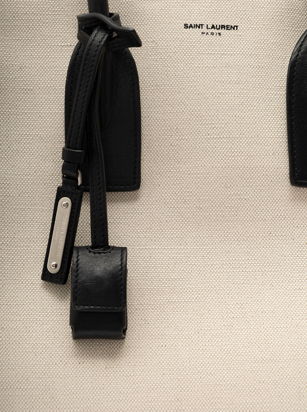 Saint Laurent Men 'Sac De Jour L' Beige Tote Bag With Brass Padlock In Canvas And Leather Man SAINT LAURENT