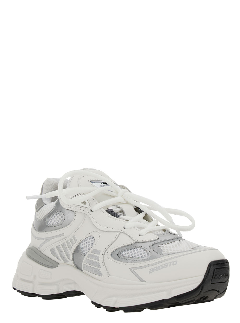 Axel Arigato Women 'Marathon Ghost Runner' White Low Top Sneakers With Reflectivce Details In Leather Blend Woman