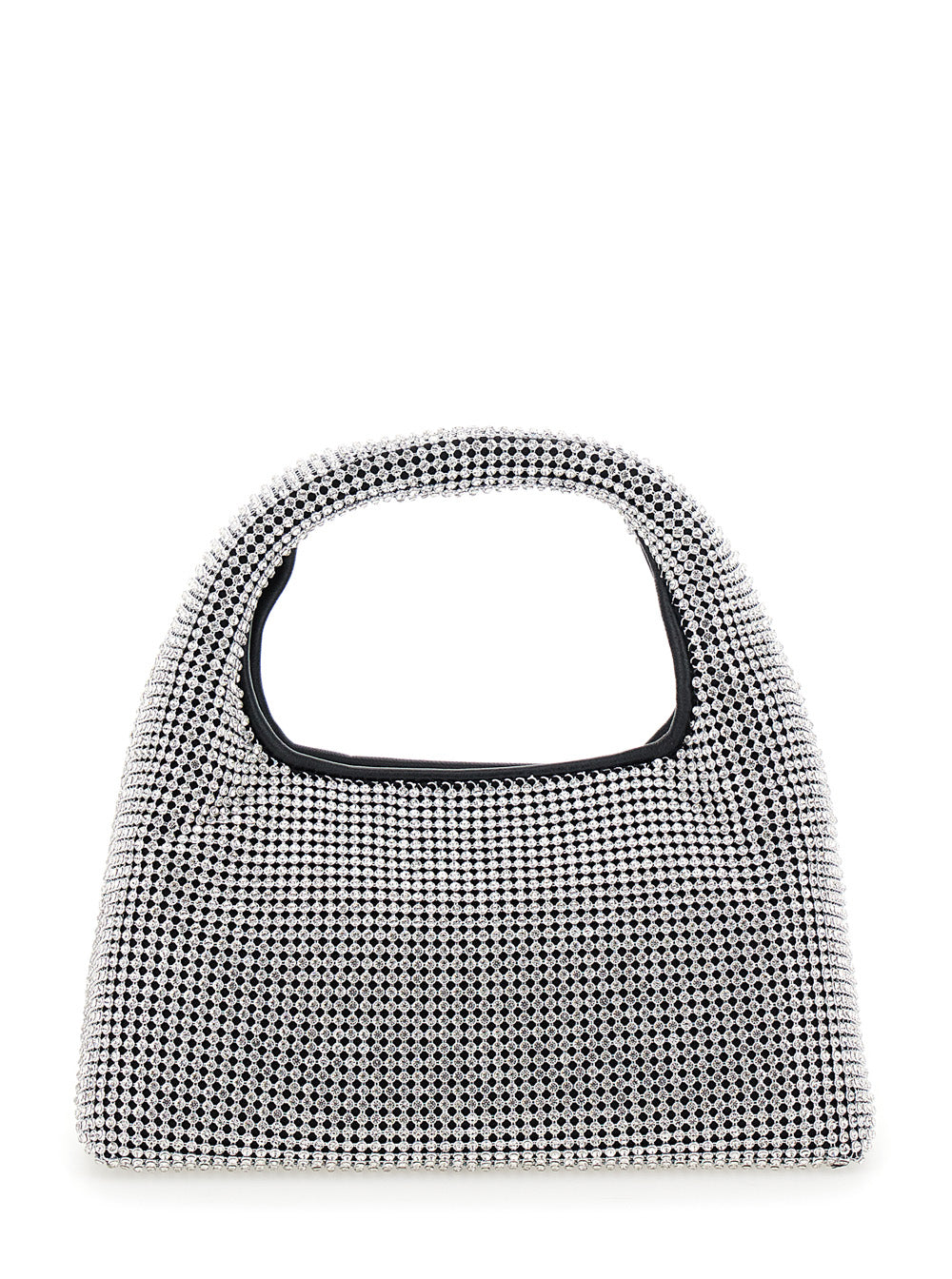 Marc Jacobs Women 'The Mini Sack' Metallic Handbag With Logo Patch On The Rear And All-Over Crystal Embellishments In Tech Fabric Woman