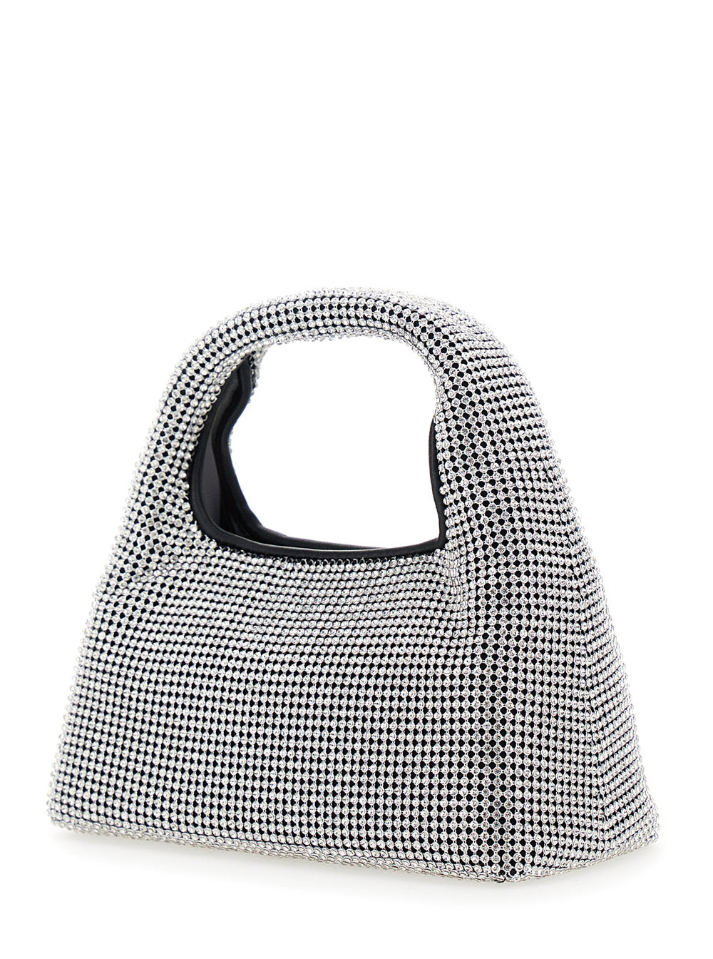 Marc Jacobs Women 'The Mini Sack' Metallic Handbag With Logo Patch On The Rear And All-Over Crystal Embellishments In Tech Fabric Woman
