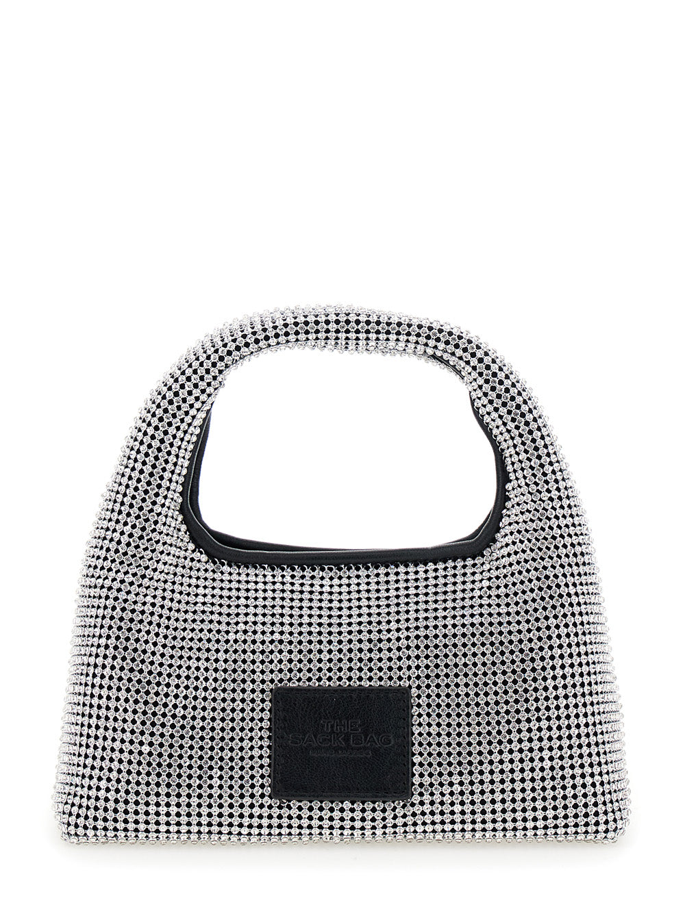 Marc Jacobs Women 'The Mini Sack' Metallic Handbag With Logo Patch On The Rear And All-Over Crystal Embellishments In Tech Fabric Woman
