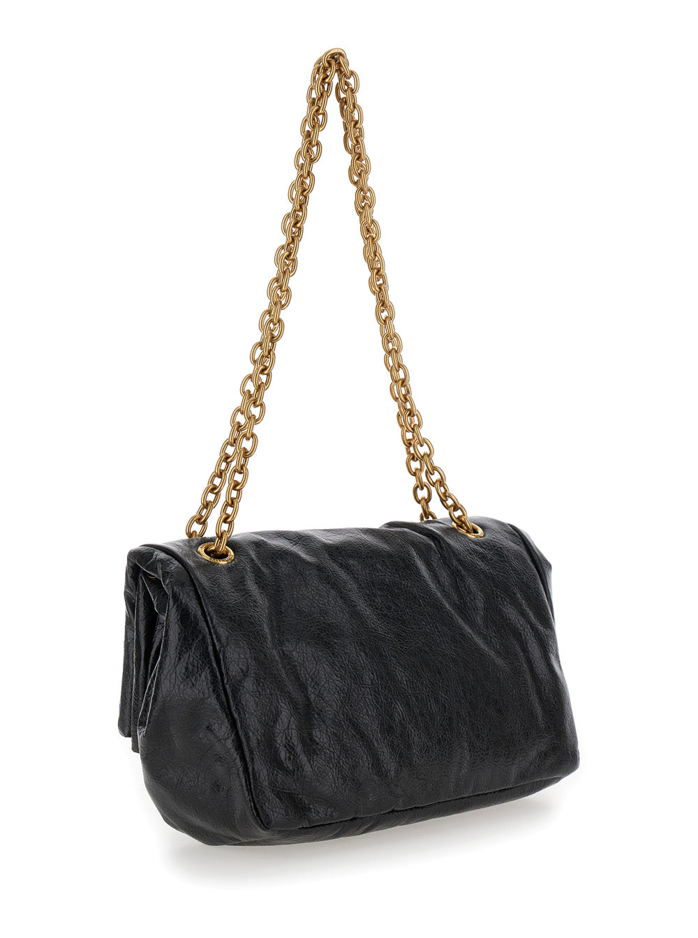 Balenciaga Women 'Monaco Chain' Black Shoulder Bag In Leather Woman BALENCIAGA