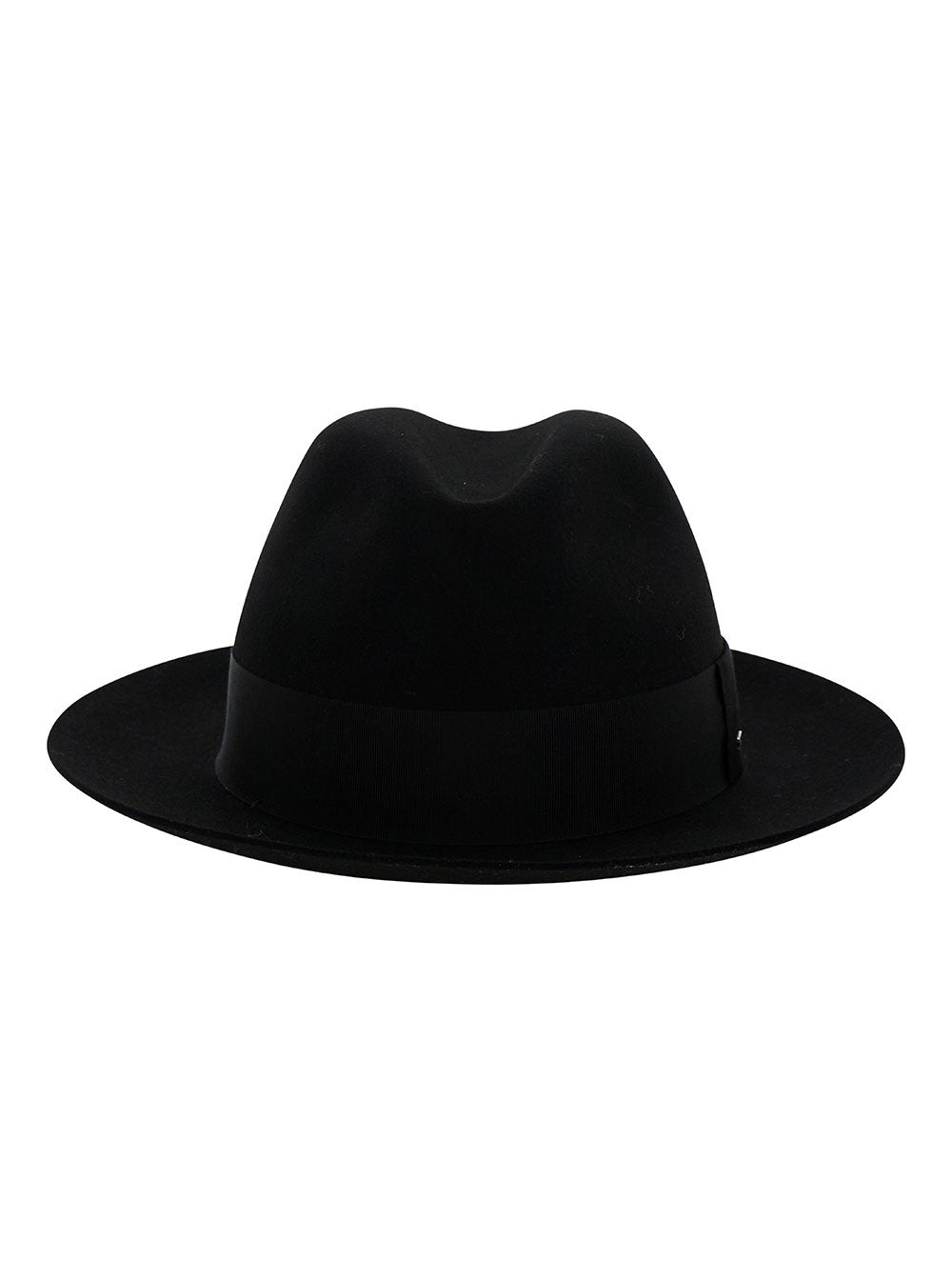 Saint Laurent Women Black Fedora Hat With Grosgrain Band In Wool Felt Woman SAINT LAURENT