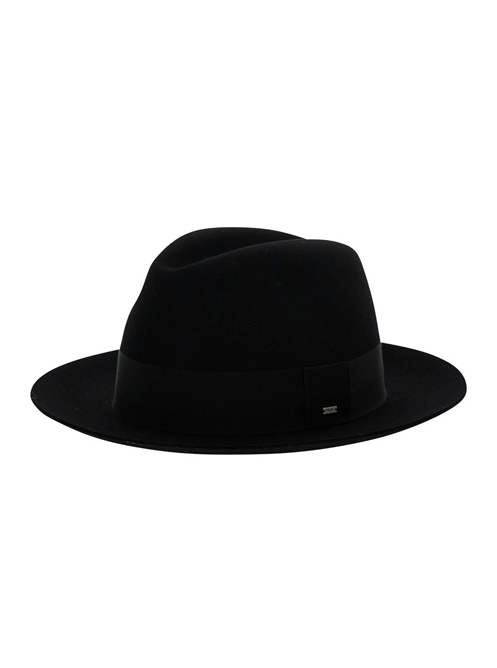 Saint Laurent Women Black Fedora Hat With Grosgrain Band In Wool Felt Woman SAINT LAURENT