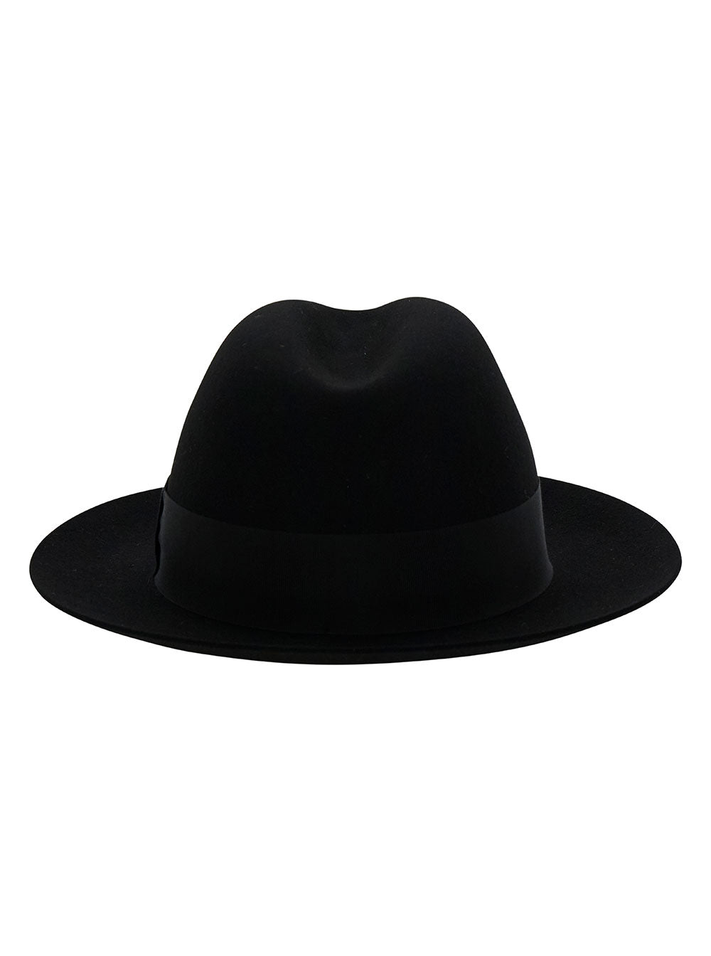 Saint Laurent Women Black Fedora Hat With Grosgrain Band In Wool Felt Woman SAINT LAURENT