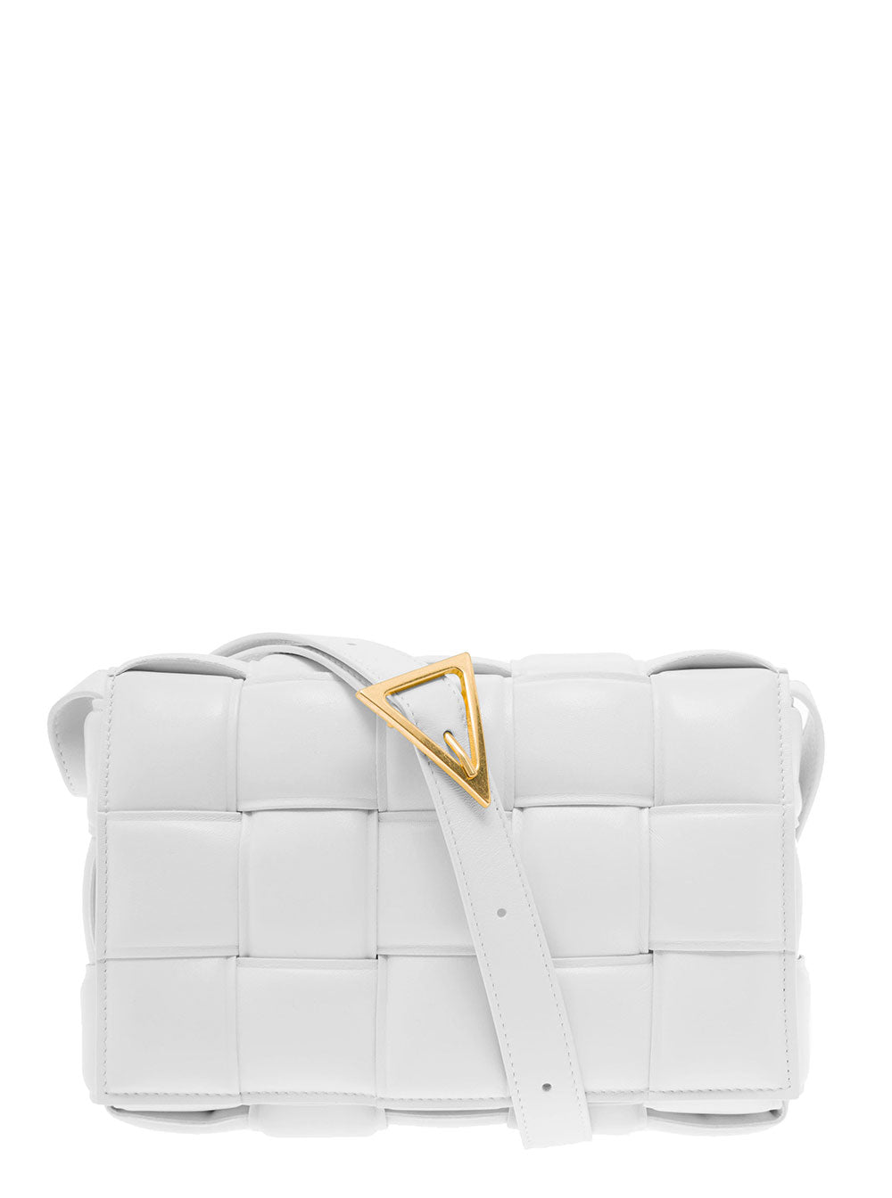 Bottega Veneta Women Bottega Veneta Woman Padded Cassette White Leather Crossbody Bag BOTTEGA VENETA