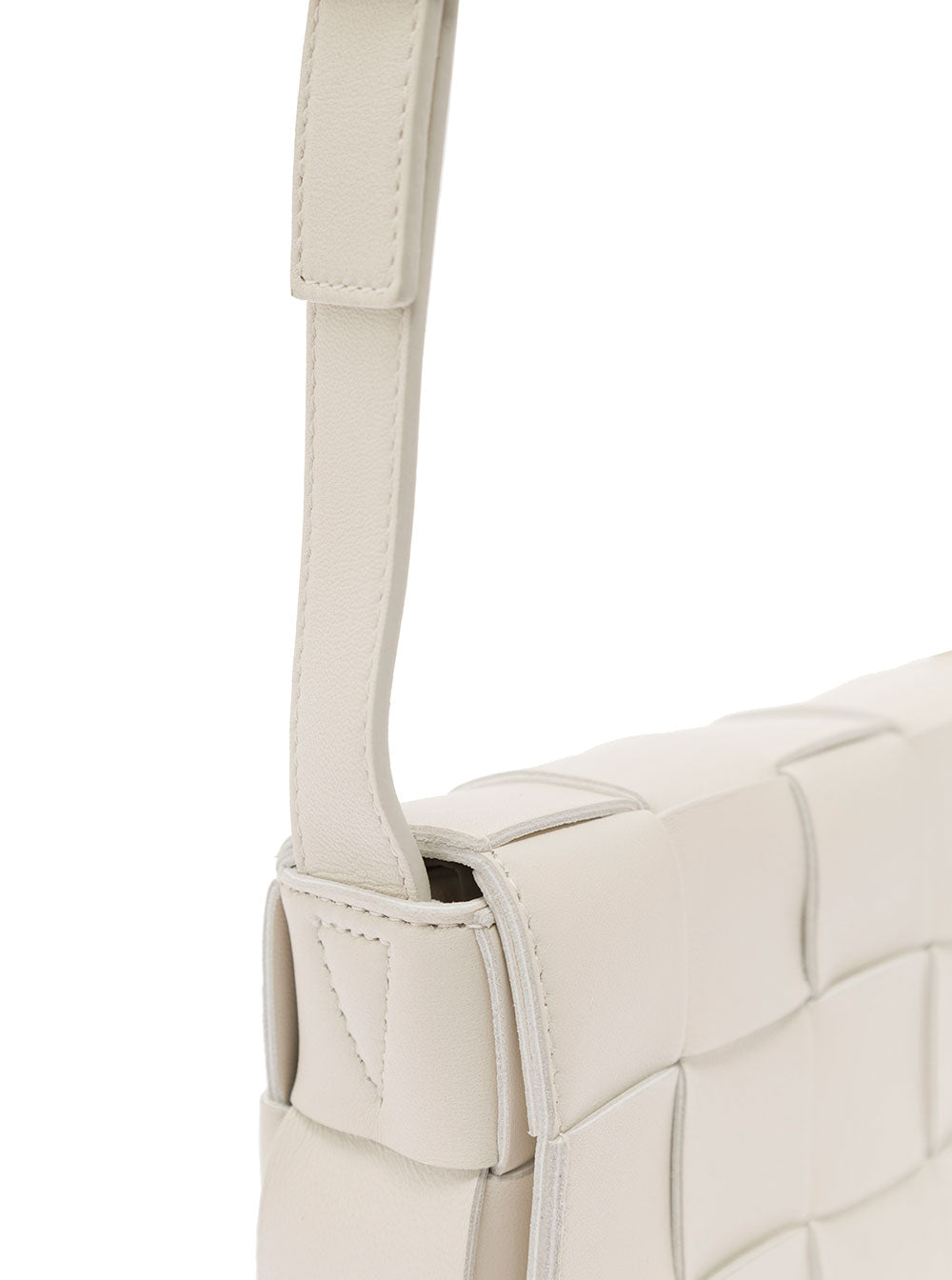Bottega Veneta Women 'Small Cassette'  White Crossbody Bag In Intreccio Nappa Leather Woman Bottega Veneta BOTTEGA VENETA