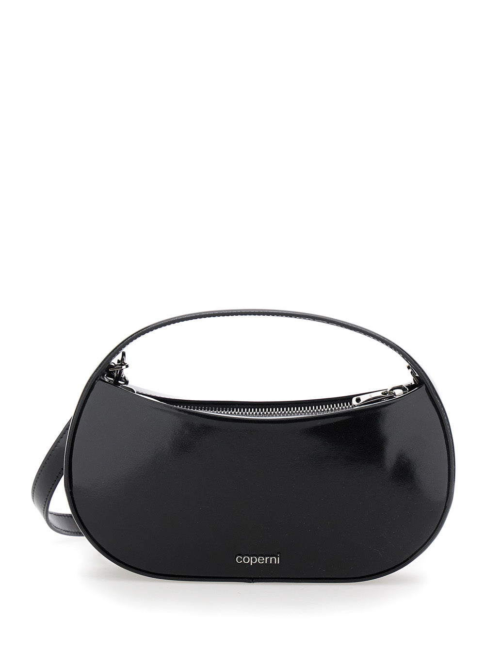 Coperni Women 'Sound Swipe Small' Black Handbag With Logo Detail In Leather Woman COPERNI