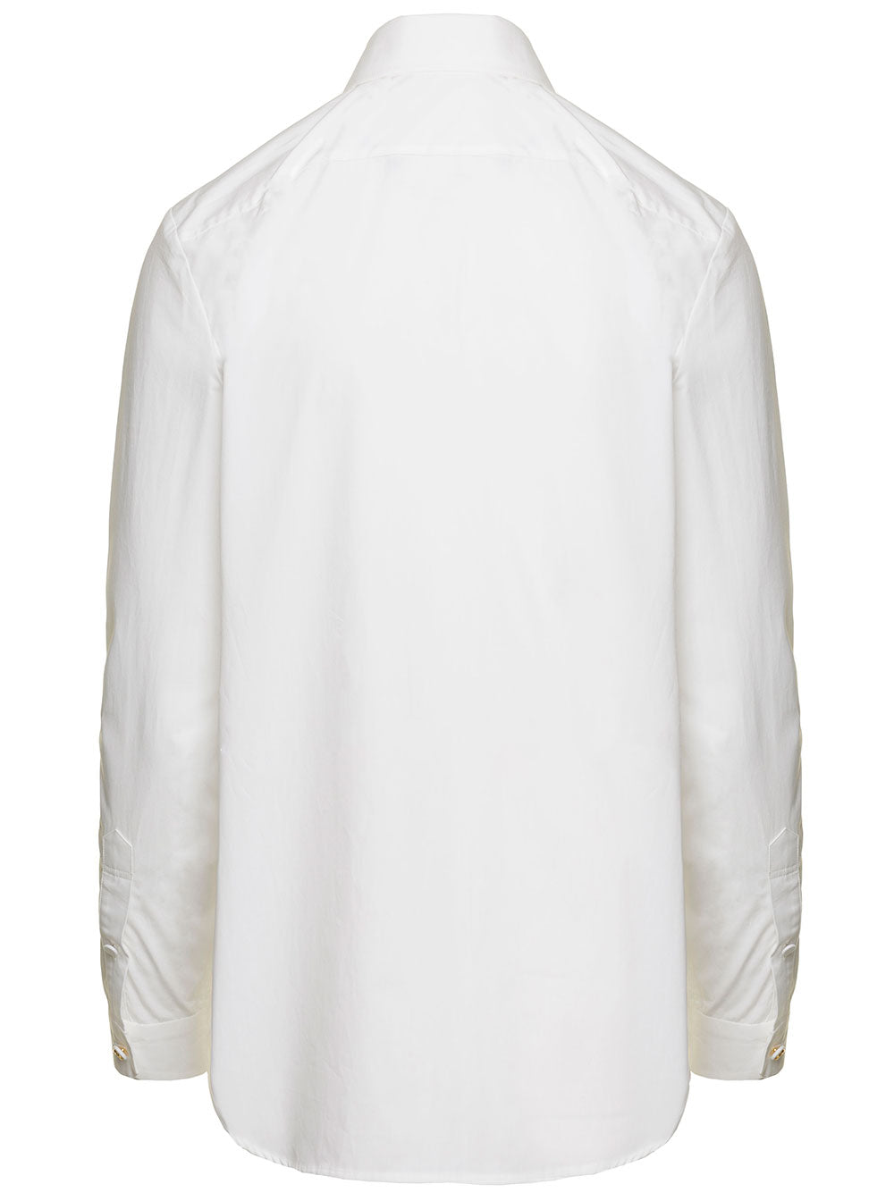 Gucci Women White Shirt With Oversized Pointed Collar And Logo Detail In Cotton Woman GUCCI