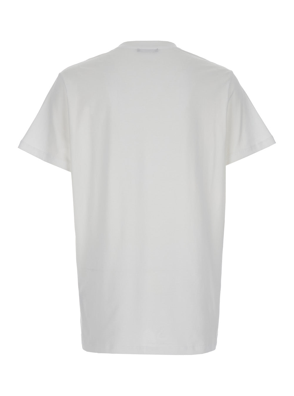 Balmain Men White Crewneck T-Shirt With Logo Lettering On The Front In Cotton Man BALMAIN