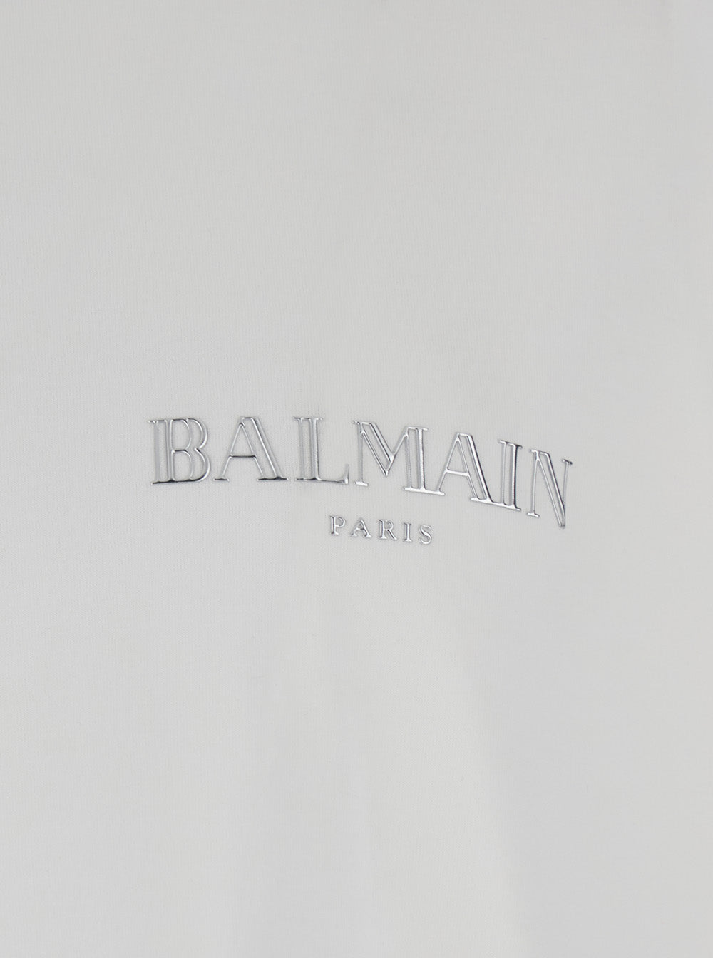Balmain Men White Crewneck T-Shirt With Logo Lettering On The Front In Cotton Man BALMAIN