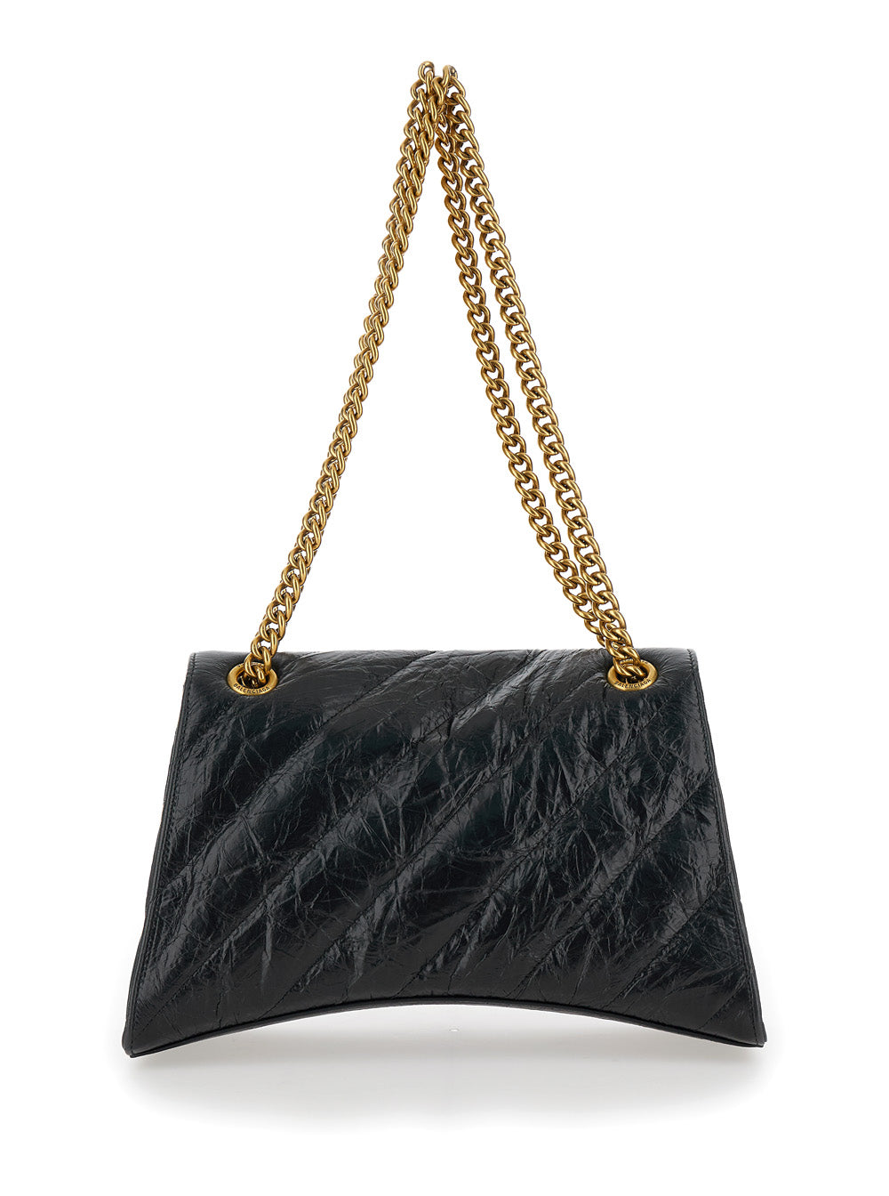 Balenciaga Women 'Crush M' Black Crossbody Bag With B Logo In Crush Quilted Leather Woman BALENCIAGA