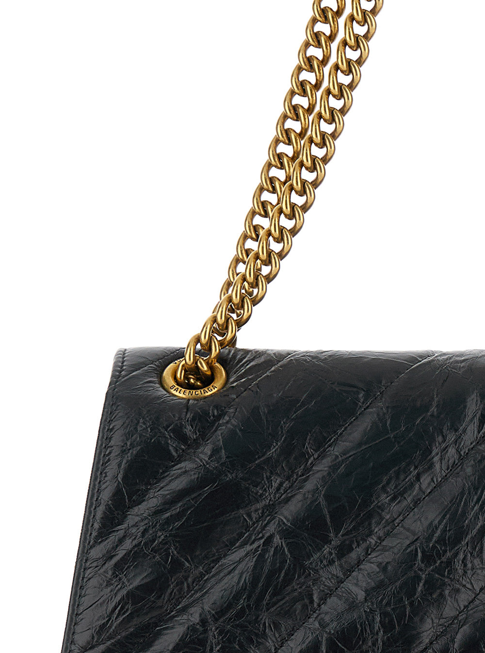 Balenciaga Women 'Crush M' Black Crossbody Bag With B Logo In Crush Quilted Leather Woman BALENCIAGA