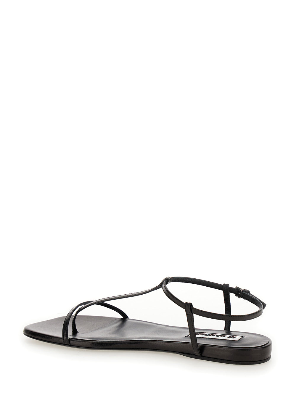 Jil Sander Women Black Sandals With Ankle Buckle Closure In Leather Woman JIL SANDER