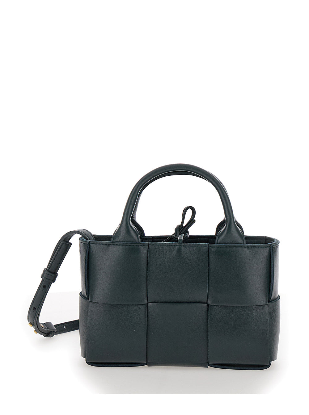Bottega Veneta Women 'Candy Arco' Dark Green Handbag With Intreccio Motif In Leather Woman BOTTEGA VENETA