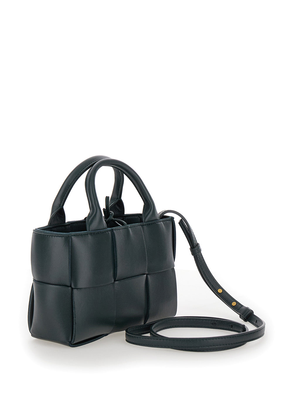 Bottega Veneta Women 'Candy Arco' Dark Green Handbag With Intreccio Motif In Leather Woman BOTTEGA VENETA