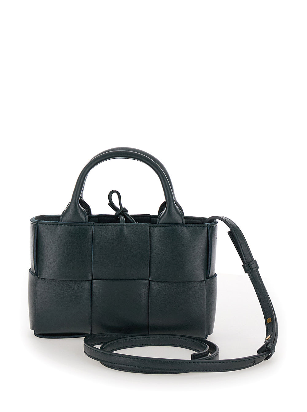 Bottega Veneta Women 'Candy Arco' Dark Green Handbag With Intreccio Motif In Leather Woman BOTTEGA VENETA
