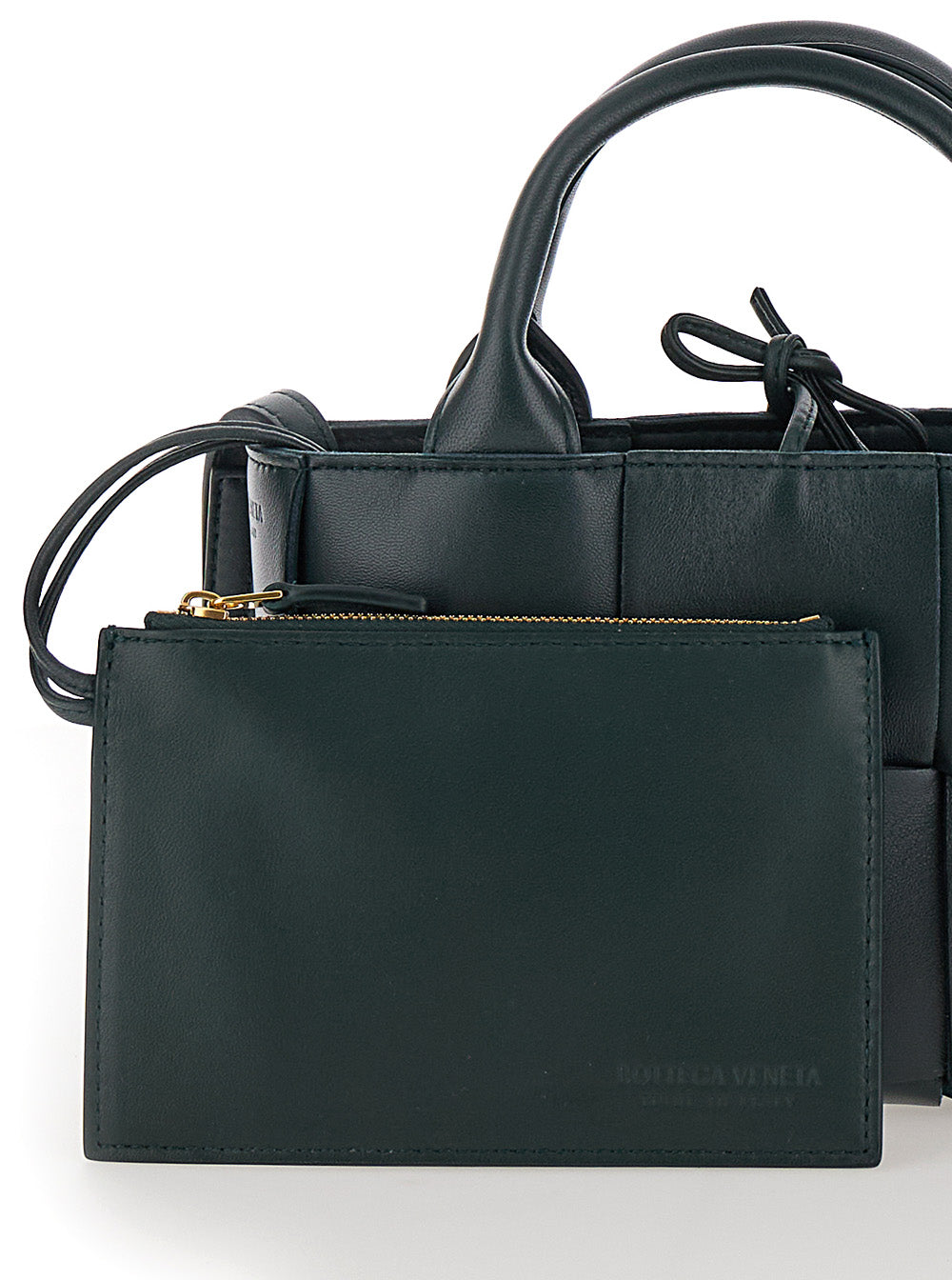 Bottega Veneta Women 'Candy Arco' Dark Green Handbag With Intreccio Motif In Leather Woman BOTTEGA VENETA