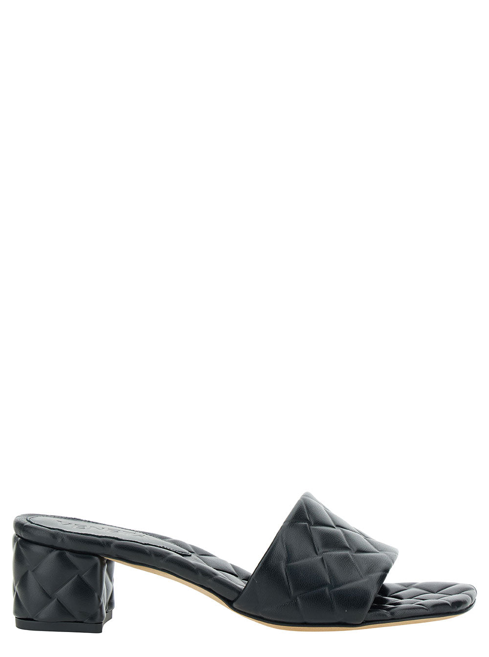 Bottega Veneta Women Black Mules With Intreccio Motif In Leather Woman BOTTEGA VENETA