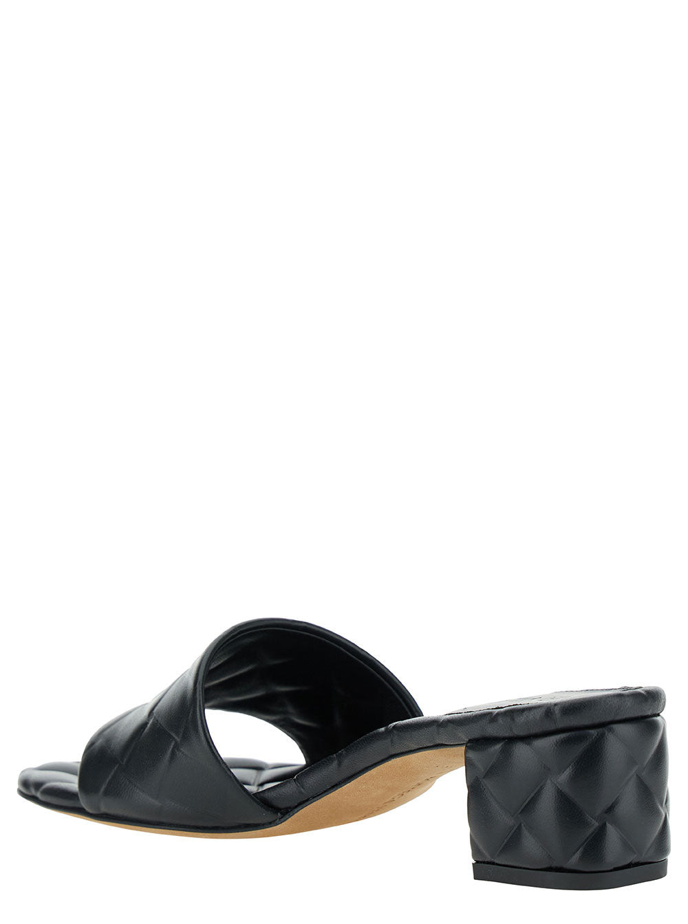 Bottega Veneta Women Black Mules With Intreccio Motif In Leather Woman BOTTEGA VENETA