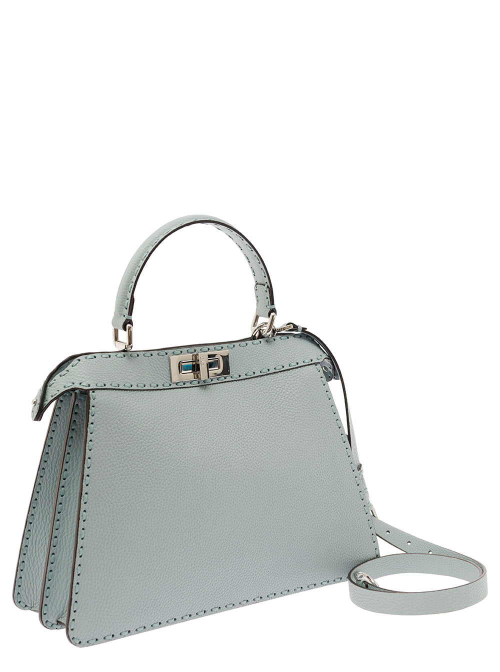 Fendi Women 'Peekaboo Iseeu Medium' Grey Handbag With 646 Hand-Sewn Topstitches Woman FENDI