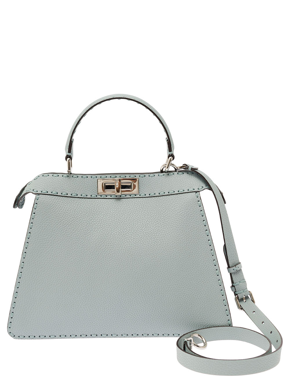 Fendi Women 'Peekaboo Iseeu Medium' Grey Handbag With 646 Hand-Sewn Topstitches Woman FENDI