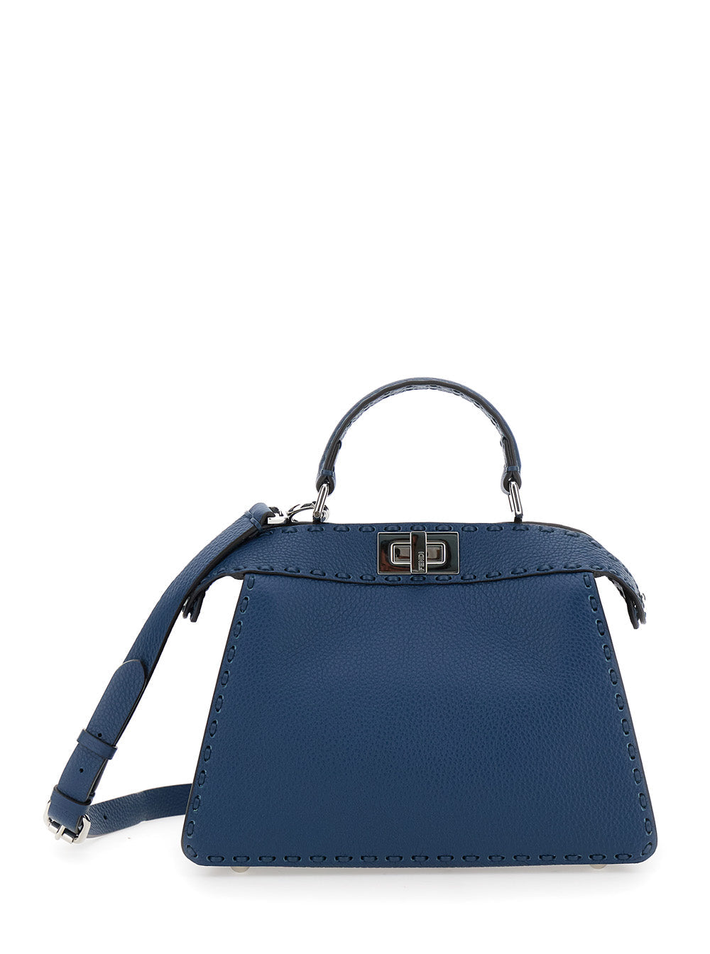 Fendi Women 'Peekaboo Iseeu Small' Blue Handbag With Shoulder Strap In Leather Woman FENDI