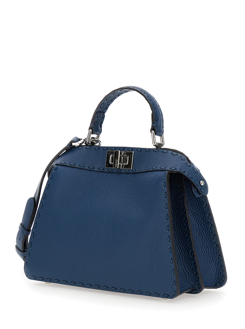 Fendi Women 'Peekaboo Iseeu Small' Blue Handbag With Shoulder Strap In Leather Woman FENDI